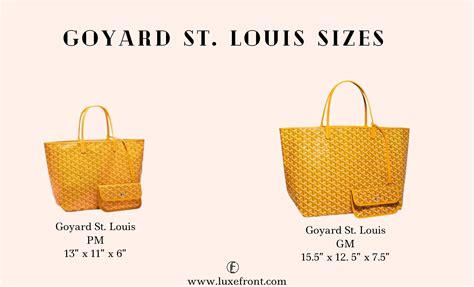 goyard st louis gm price 2019|goyard tote bag size comparison.